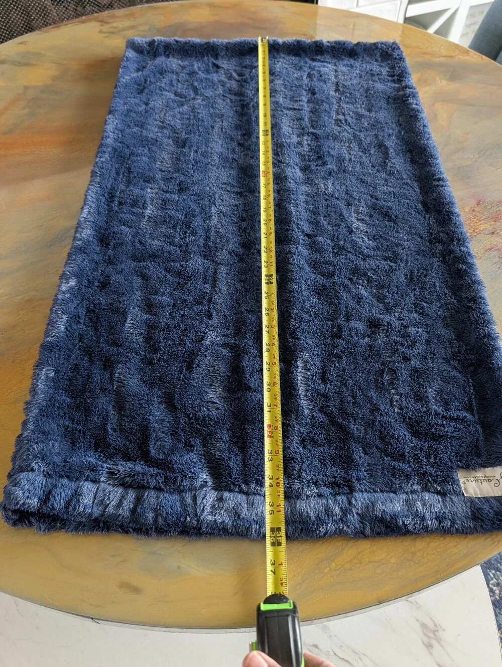 Minky Couture Blue Soft Faux Fur Plush Pillow Cover Size 21